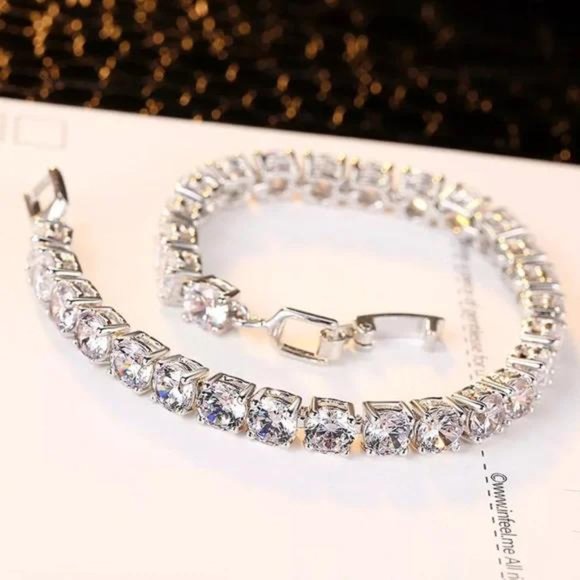 NEW 5MM 925 STERLING SILVER TENNIS BRACELET - Picture 3 of 5